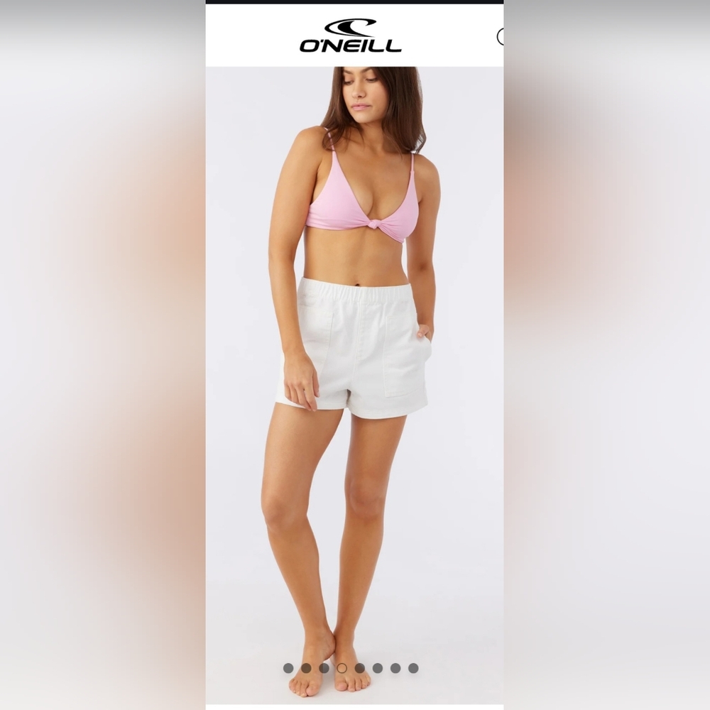O'NEILL Sonnet - High Waisted Denim Shorts Cream/White Size Med - Picture 4 of 11